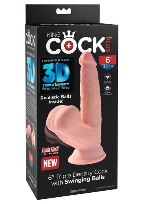 Triple Density Cock with Swinging Balls 15,2 cm