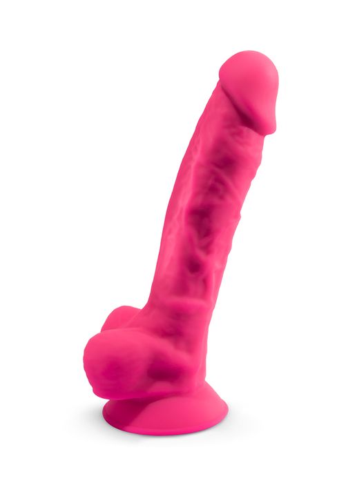Dual Density Rosa Dildo med pung 20 cm
