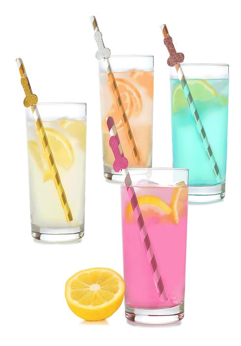 Glitterati Penis Party Straws 8-pack