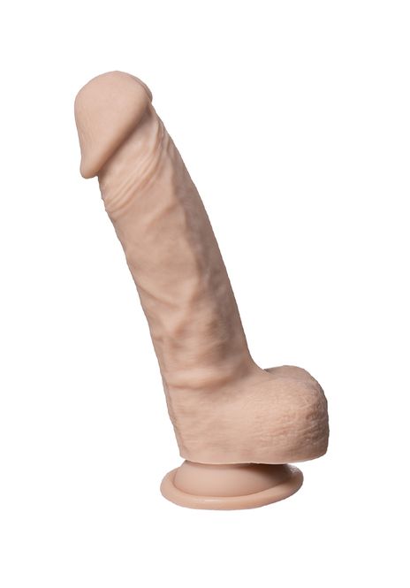 Huvudbild Real Skin Dual Density Dildo med pung 18 cm