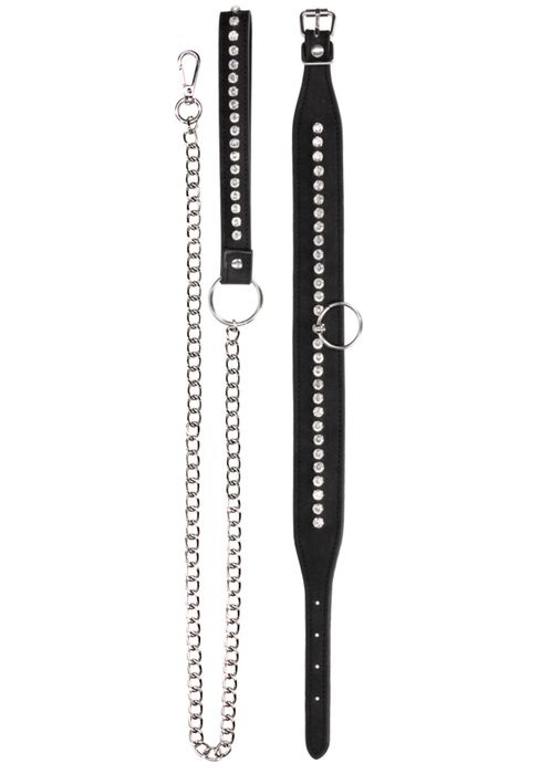 Ouch! Diamond Studded Collar with Leash